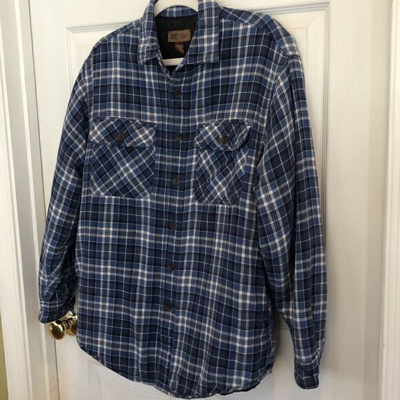 COPY - Men’s M Shacket Jacket Blue plaid quilted - Picture 3 of 9